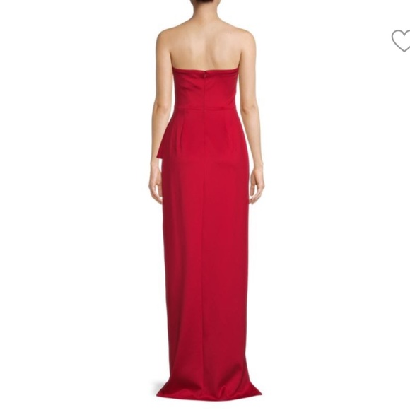 Black Halo Strapless Red Gown Dress - Picture 2 of 7